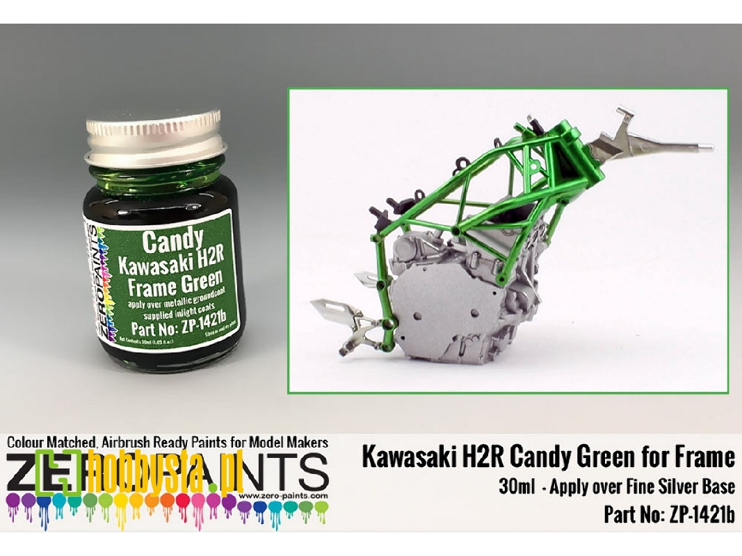 1421b Kawasaki H2r Frame Candy Green For Frame - zdjęcie 1