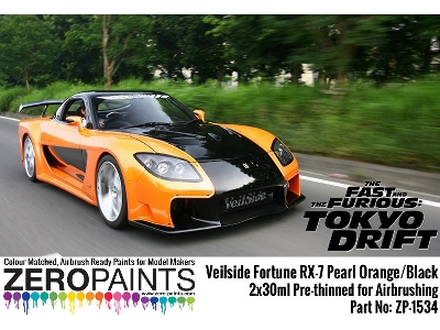 1534 Veilside Fortune Rx-7 Pearl Orange, Black Set - zdjęcie 2