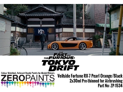 1534 Veilside Fortune Rx-7 Pearl Orange, Black Set - zdjęcie 3