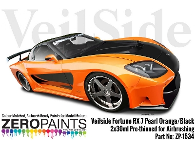 1534 Veilside Fortune Rx-7 Pearl Orange, Black Set - zdjęcie 4