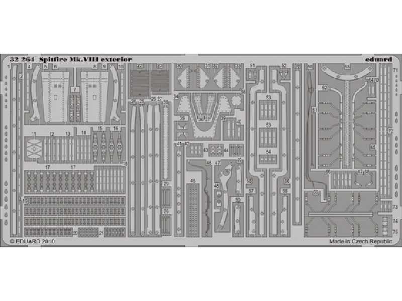 Spitfire Mk. VIII exterior 1/32 - Tamiya - blaszki - zdjęcie 1 Spitfire Mk. VIII exterior 1/32 - Tamiya - blaszki - zdjęcie 1