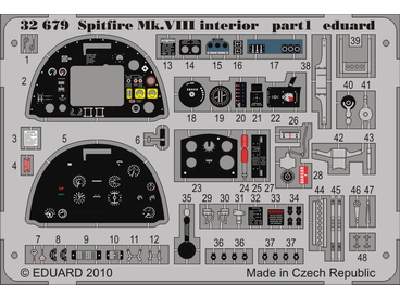  Spitfire Mk. VIII interior S. A. 1/32 - Tamiya - blaszki - zdjęcie 1