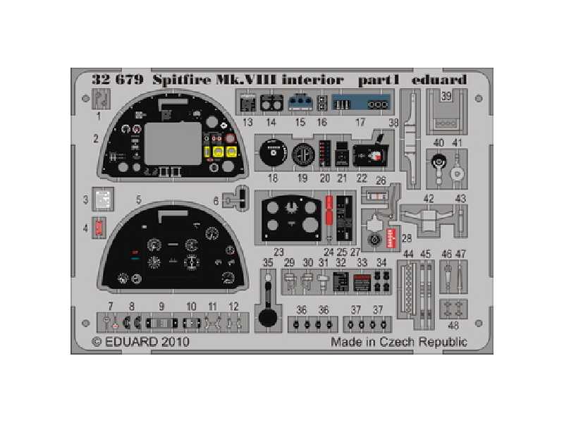 Spitfire Mk. VIII interior S. A. 1/32 - Tamiya - blaszki - zdjęcie 1 Spitfire Mk. VIII interior S. A. 1/32 - Tamiya - blaszki - zdjęcie 1