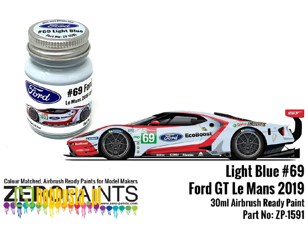 1591 Ford Gt Le Mans 2019 - Light Blue #69 - zdjęcie 1