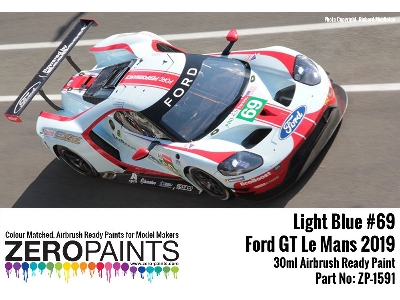 1591 Ford Gt Le Mans 2019 - Light Blue #69 - zdjęcie 2