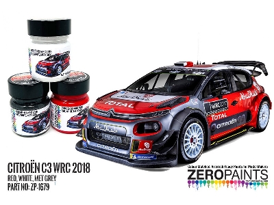 1679 Citroen C3 Wrc 2018 - Red, White, Met Grey - zdjęcie 2