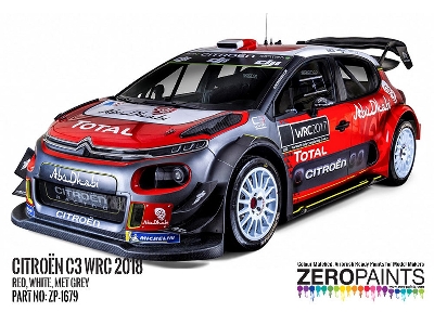 1679 Citroen C3 Wrc 2018 - Red, White, Met Grey - zdjęcie 3