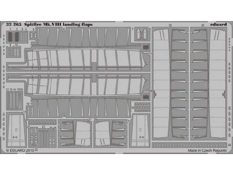  Spitfire Mk. VIII landing flaps 1/32 - Tamiya - blaszki - zdjęcie 1