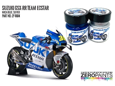 1684 Suzuki Gsx-rr Team Ecstar - Mica Blue, Silver Set - zdjęcie 1