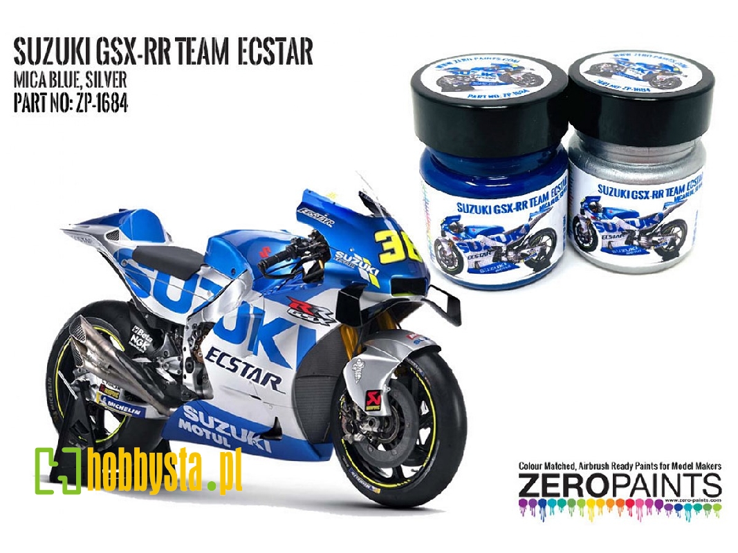 1684 Suzuki Gsx-rr Team Ecstar - Mica Blue, Silver Set - zdjęcie 1