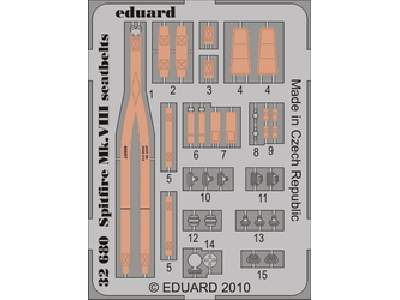  Spitfire Mk. VIII seatbelts 1/32 - Tamiya - blaszki - zdjęcie 1