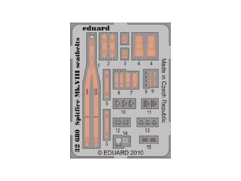  Spitfire Mk. VIII seatbelts 1/32 - Tamiya - blaszki - zdjęcie 1