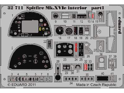  Spitfire Mk. XVIe interior S. A. 1/32 - Tamiya - blaszki - zdjęcie 2