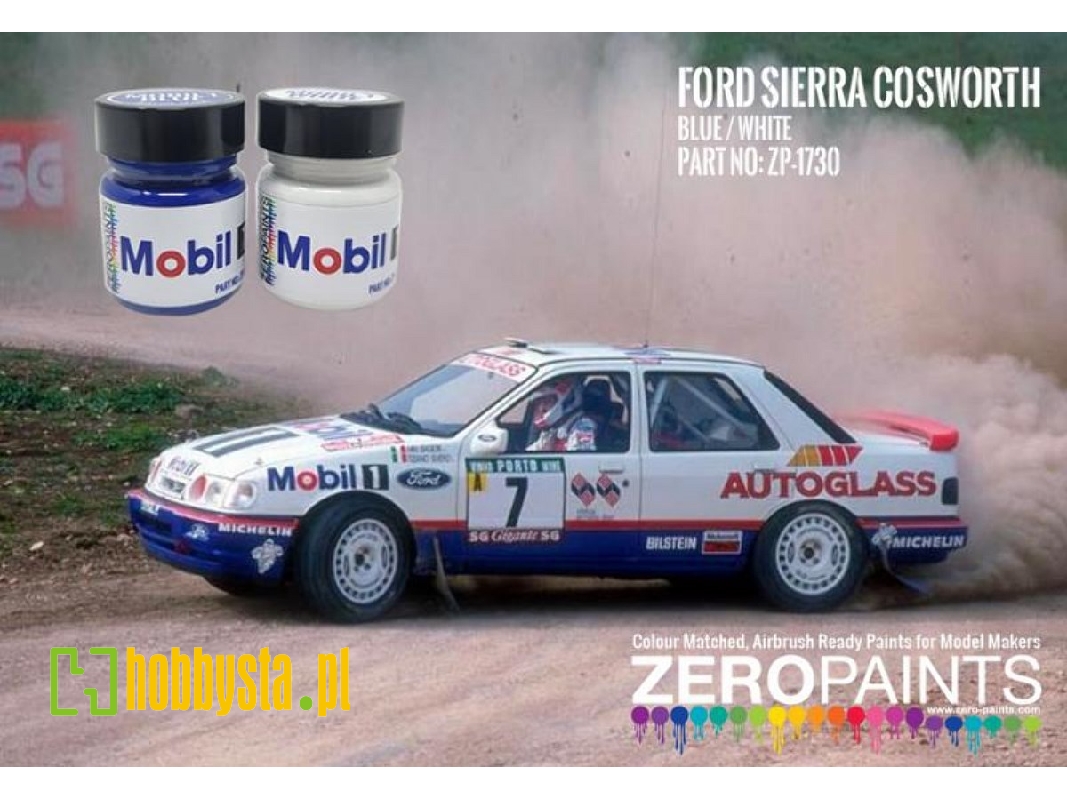 1730 Ford Sierra Cosworth 4x4 Rally Mobil 1 Blue/White - zdjęcie 1