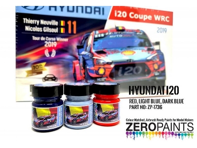 1736 Hyundai I20 Wrc Red, Light Blue & Dark Blue Set 3x30 Ml - zdjęcie 1