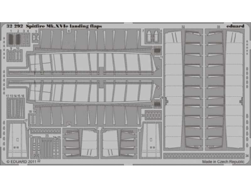 Spitfire Mk. XVIe landing flaps 1/32 - Tamiya - blaszki - zdjęcie 1