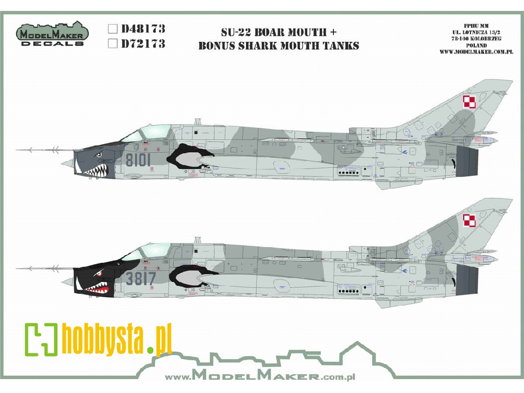 Su-22 Boar Mouth And Bonus Shark Mouth Tanks - zdjęcie 1 Su-22 Boar Mouth And Bonus Shark Mouth Tanks - zdjęcie 1
