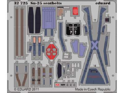  Su-25 seatbelts 1/32 - Trumpeter - blaszki - zdjęcie 1