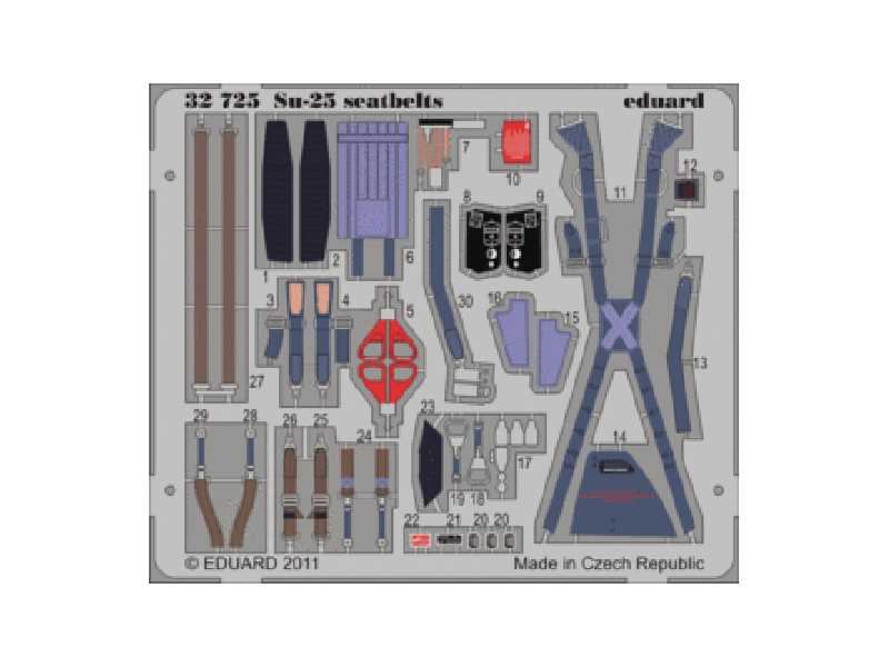  Su-25 seatbelts 1/32 - Trumpeter - blaszki - zdjęcie 1