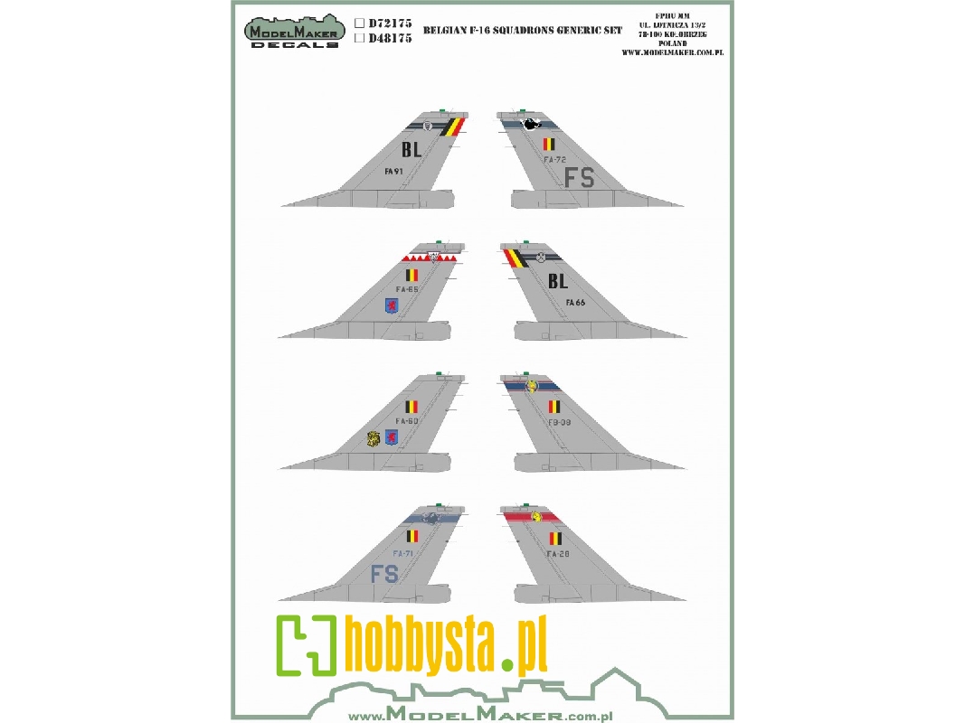 Belgian F-16 Squadrons Generic Set - zdjęcie 1