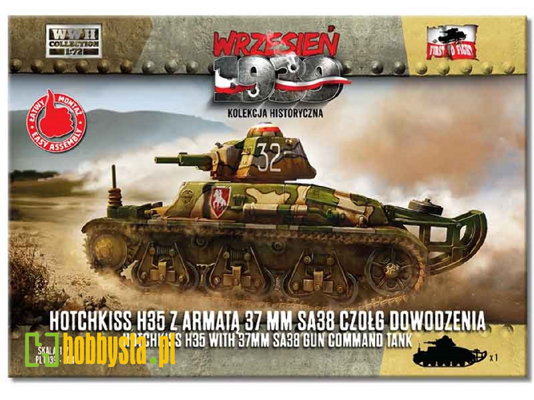 Francuski czołg dowodzenia Hotchkiss H35 z armatą 37 mm SA38 - zdjęcie 1 Francuski czołg dowodzenia Hotchkiss H35 z armatą 37 mm SA38 - zdjęcie 1