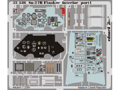  Su-27 Flanker B interior 1/32 - Trumpeter - blaszki - zdjęcie 1