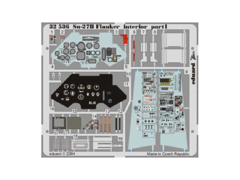  Su-27 Flanker B interior 1/32 - Trumpeter - blaszki - zdjęcie 1