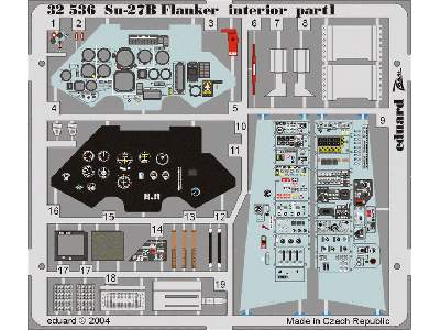  Su-27 Flanker B interior 1/32 - Trumpeter - blaszki - zdjęcie 2