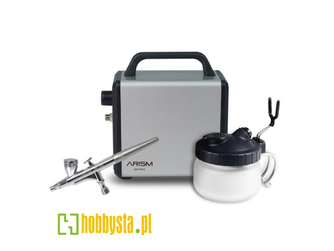 Arism Mini Kit - Mini Kompresor Arism, Aerograf Hb-040, Pojemnik Do Czyszczenia Aerografu (W Zestawie 2-metrowy Wąż) - zdjęci Arism Mini Kit - Mini Kompresor Arism, Aerograf Hb-040, Pojemnik Do Czyszczenia Aerografu (W Zestawie 2-metrowy Wąż) - zdjęci