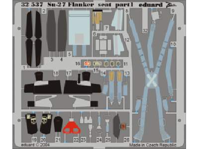  Su-27 Flanker seat 1/32 - Trumpeter - blaszki - zdjęcie 1