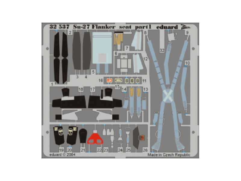 Su-27 Flanker seat 1/32 - Trumpeter - blaszki - zdjęcie 1 Su-27 Flanker seat 1/32 - Trumpeter - blaszki - zdjęcie 1