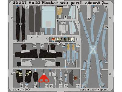  Su-27 Flanker seat 1/32 - Trumpeter - blaszki - zdjęcie 2