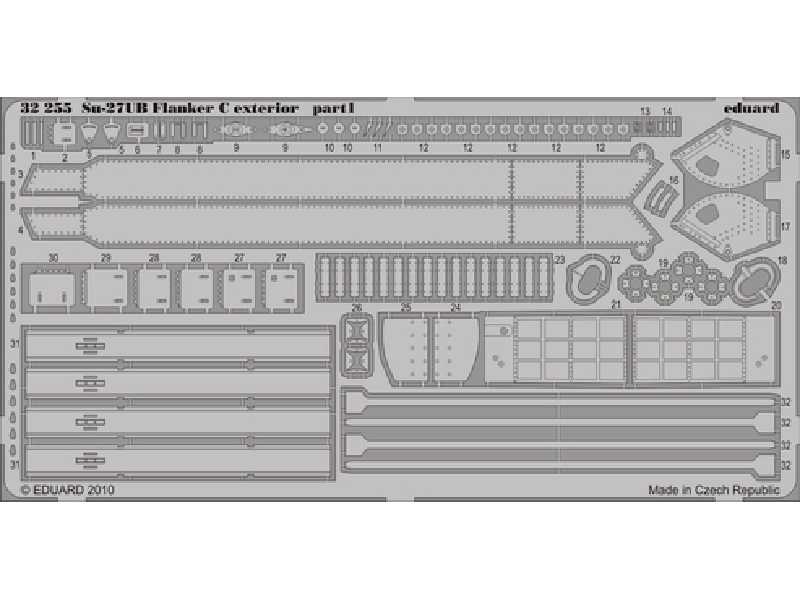  Su-27UB Flanker C exterior 1/32 - Trumpeter - blaszki - zdjęcie 1