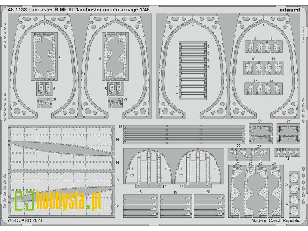 Lancaster B Mk. III Dambuster undercarriage 1/48 - HONG KONG MODELS - zdjęcie 1