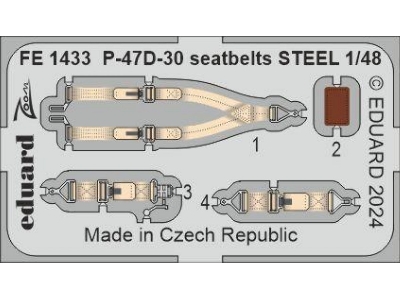 P-47D-30 seatbelts STEEL 1/48 - MINIART - zdjęcie 1