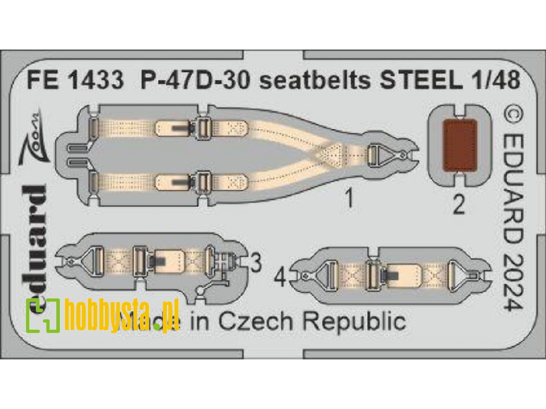 P-47D-30 seatbelts STEEL 1/48 - MINIART - zdjęcie 1 P-47D-30 seatbelts STEEL 1/48 - MINIART - zdjęcie 1