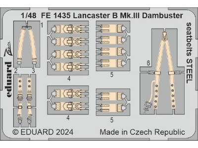 Lancaster B Mk. III Dambuster seatbelts STEEL 1/48 - HONG KONG MODELS - zdjęcie 1