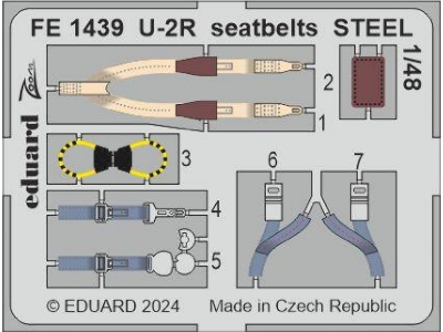 U-2R seatbelts STEEL 1/48 - HOBBY BOSS - zdjęcie 1