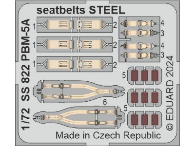 PBM-5A seatbelts STEEL 1/72 - ACADEMY - zdjęcie 1