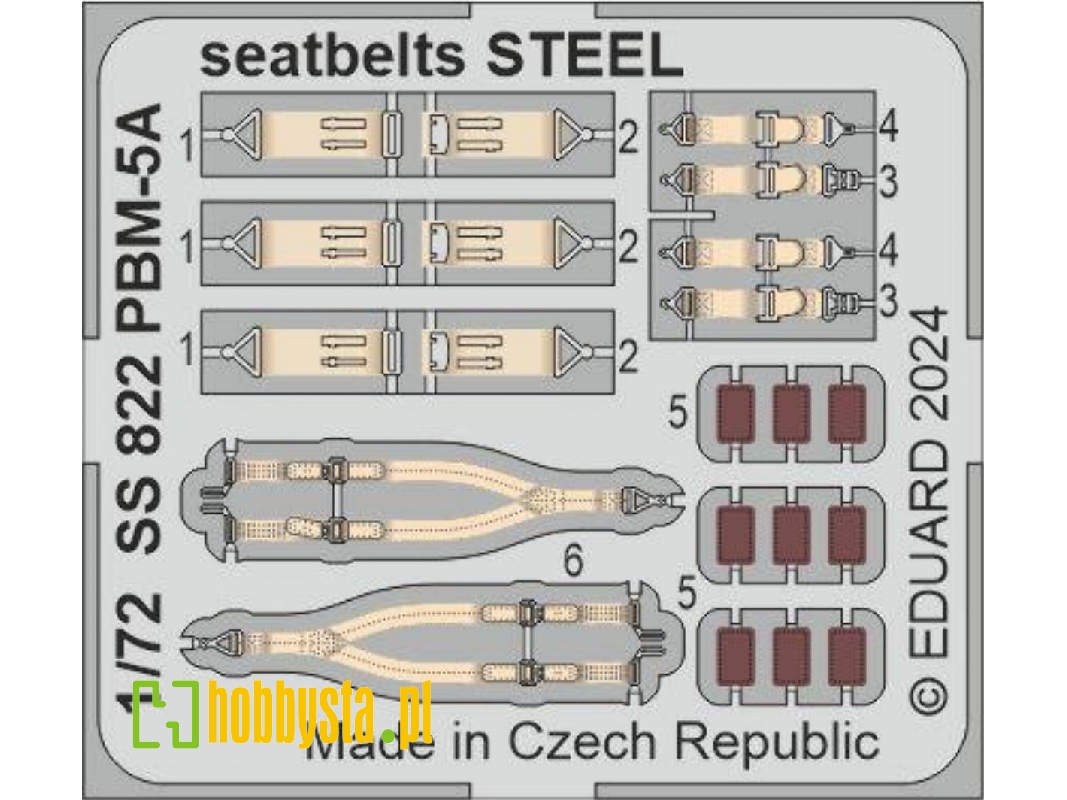 PBM-5A seatbelts STEEL 1/72 - ACADEMY - zdjęcie 1