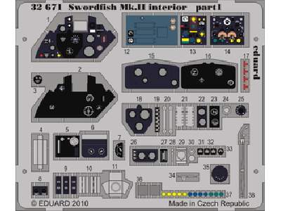  Swordfish Mk. II interior S. A. 1/32 - Trumpeter - blaszki - zdjęcie 1