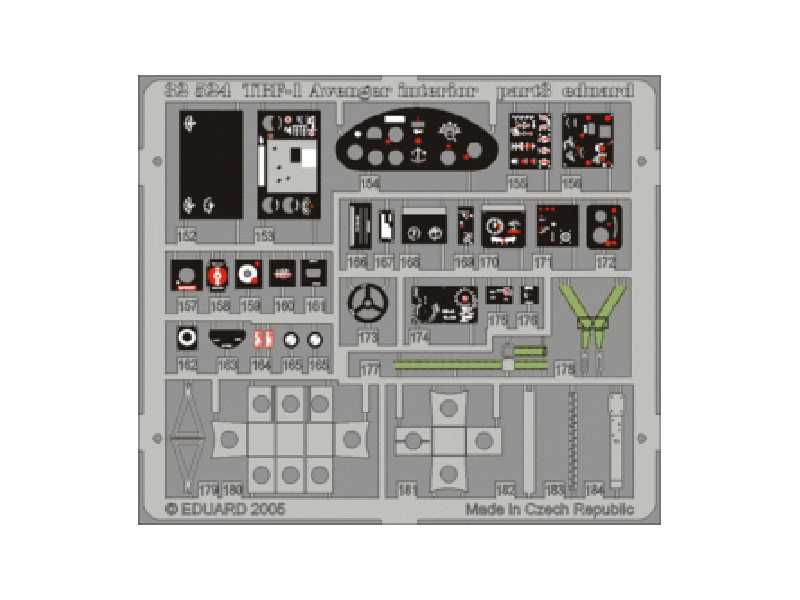 TBF-1 interior 1/32 - Trumpeter - blaszki - zdjęcie 1 TBF-1 interior 1/32 - Trumpeter - blaszki - zdjęcie 1