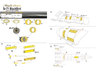 Lockheed Sr-71 Blackbird Detailing Set (Designed To Be Used With Italeri And Testors Kits) - zdjęcie 8