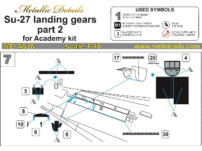 Sukhoi Su-27 Landing Gears (Designed To Be Used With Academy Kits) - zdjęcie 6