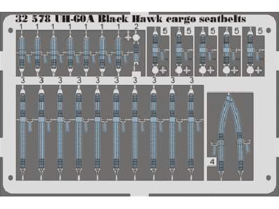  UH-60A cargo seatbelts 1/35 - Academy Minicraft - blaszki - zdjęcie 1