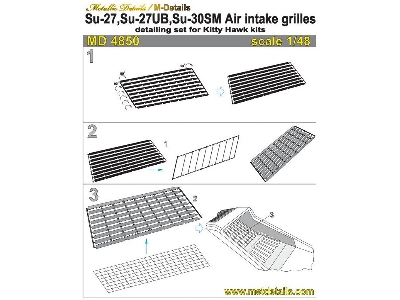 Sukhoi Su-27/Su-27ub/Su-30sm Air Intake Grilles (Designed To Be Used With Kitty Hawk Model Kits) - zdjęcie 3