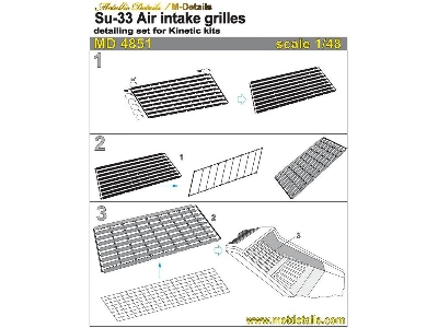 Sukhoi Su-33 Air Intake Grilles (Designed To Be Used With Kinetic Model Kits) - zdjęcie 3