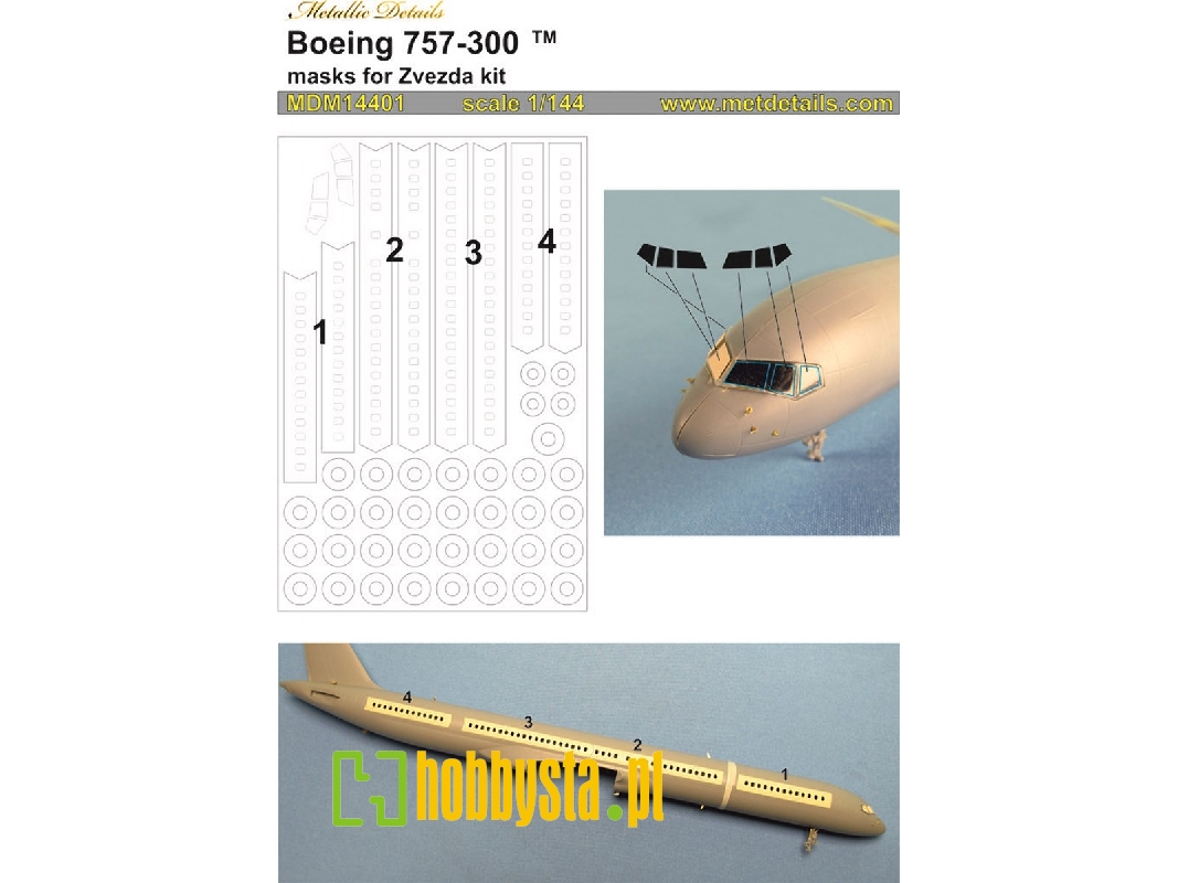 Boeing 757-300 - Paint Masks (Designed To Be Used With Zvezda Kits) - zdjęcie 1