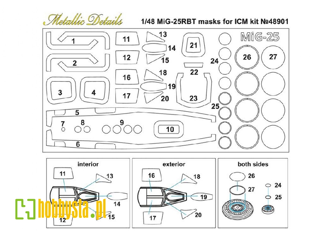 Mikoyan Mig-25 Rbt Masks (Designed To Be Used With Icm Kits) - zdjęcie 1 Mikoyan Mig-25 Rbt Masks (Designed To Be Used With Icm Kits) - zdjęcie 1