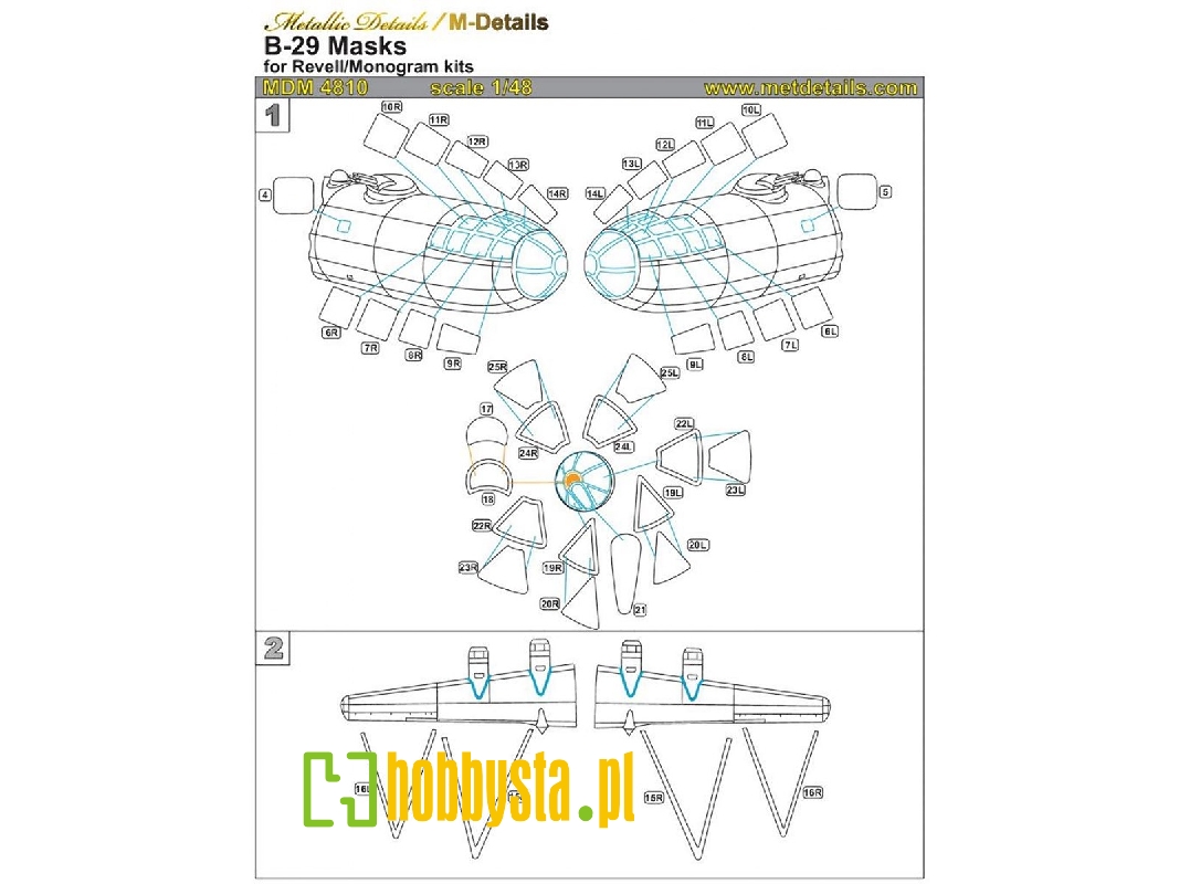 Boeing B-29 Superfortress Masks (Designed To Be Used With Monogram And Revell Kits) - zdjęcie 1 Boeing B-29 Superfortress Masks (Designed To Be Used With Monogram And Revell Kits) - zdjęcie 1